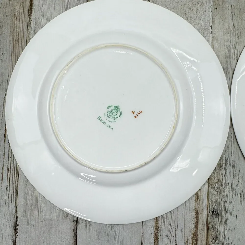2 Vintage Royal Worcester Bernina 8” Salad Dessert Plates Made In England Flaw